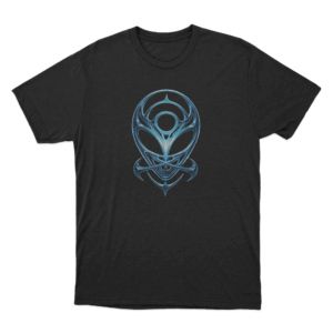 Blue Alien Symbol Unisex T Shirt Black