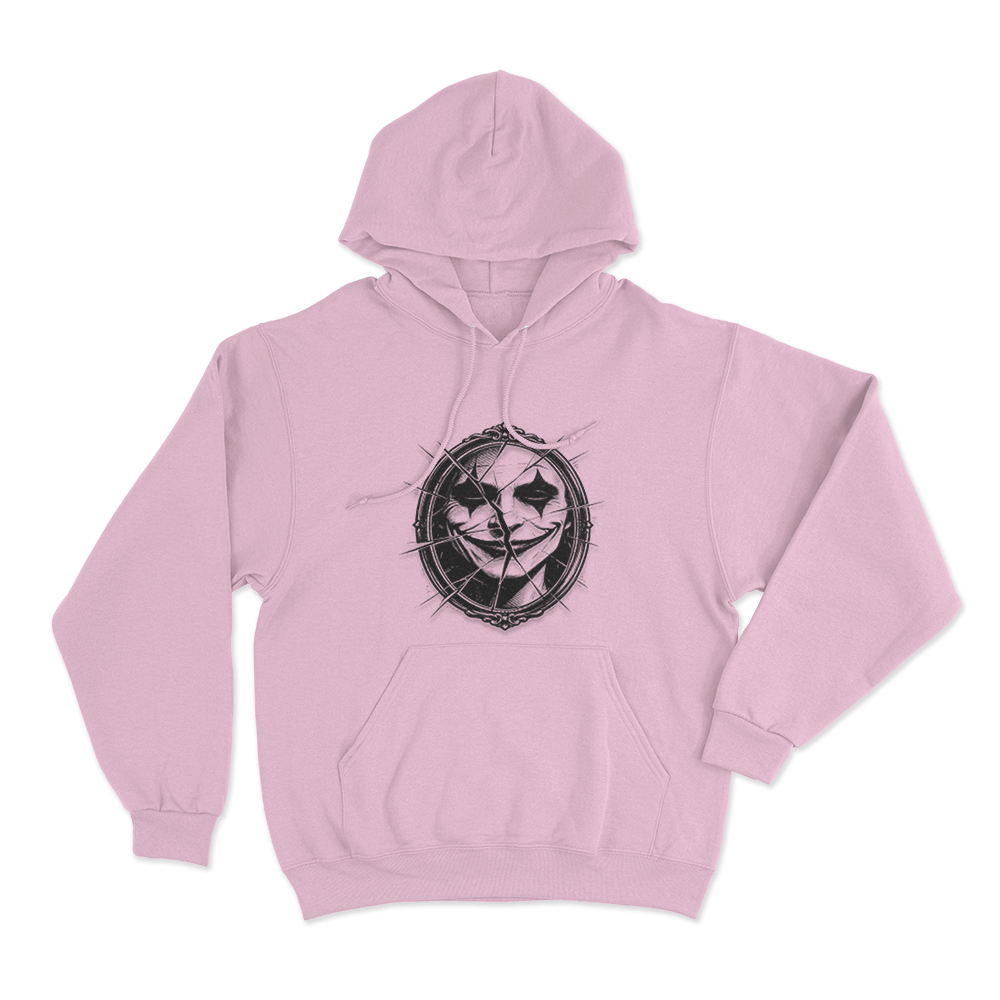 Broken Mirror Joker Unisex Hoodie Pink Broken Mirror Joker Unisex Hoodie Pink