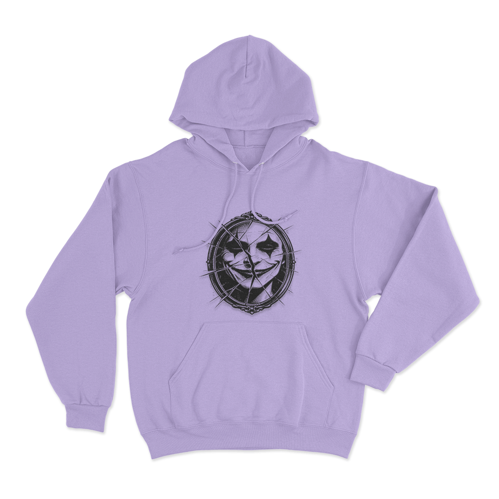 Broken Mirror Joker Unisex Hoodie Purple Broken Mirror Joker Unisex Hoodie Purple