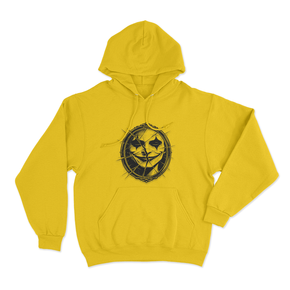 Broken Mirror Joker Unisex Hoodie Yellow Broken Mirror Joker Unisex Hoodie Yellow