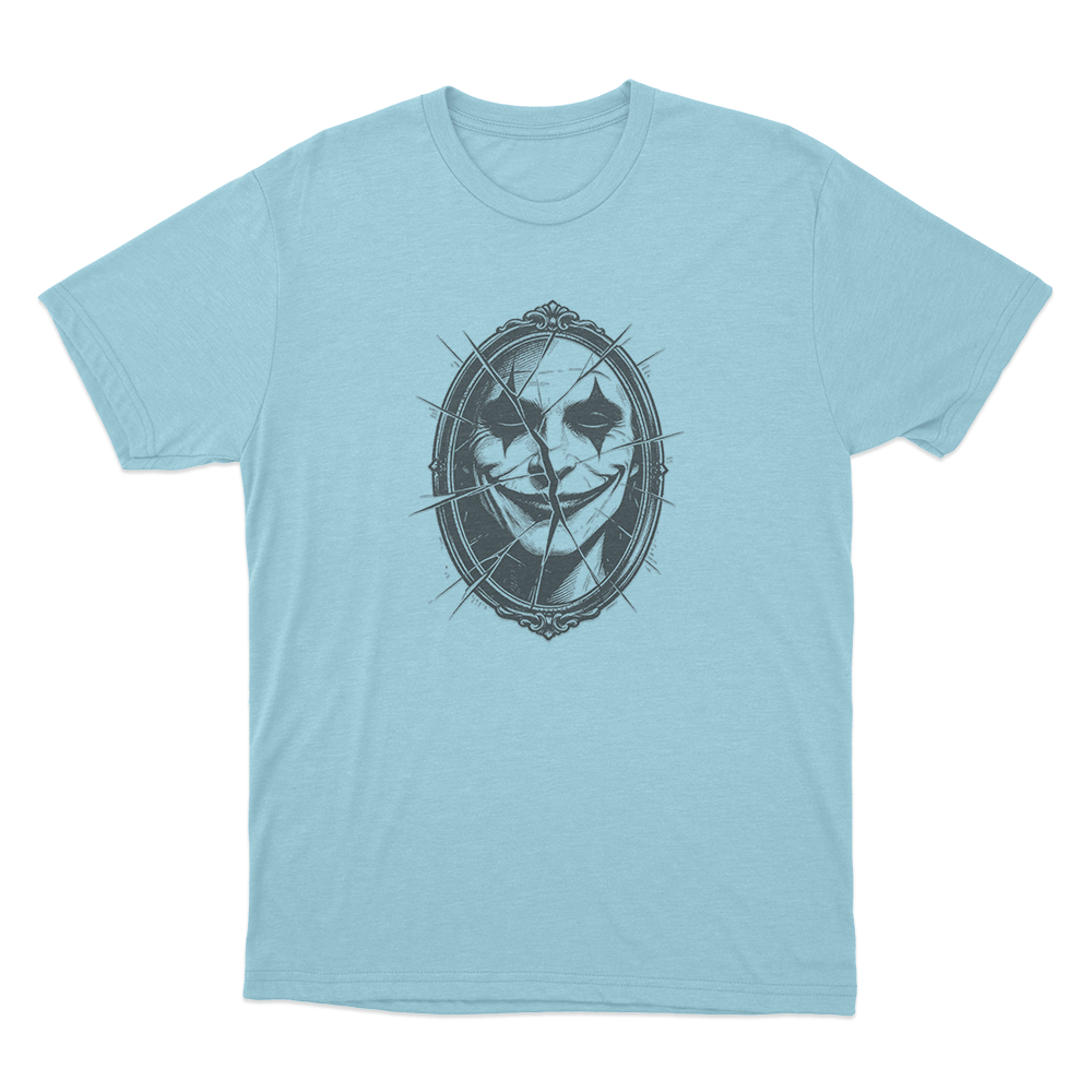 Broken Mirror Joker Unisex T Shirt Sky Blue Broken Mirror Joker Unisex T Shirt Sky Blue