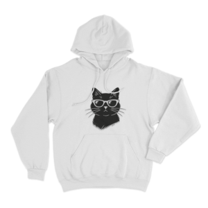 Cool Cat Unisex Hoodie White