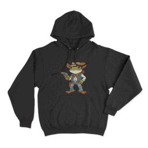Cowboy Frog Unisex Hoodie Black