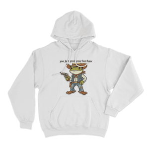 Cowboy Frog Unisex Hoodie White