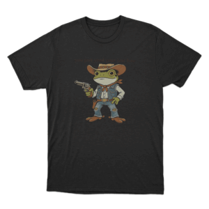 Cowboy Frog Unisex T Shirt Black
