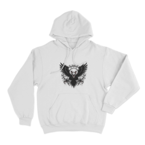 Dark Eagle And Skulls Unisex Hoodie White
