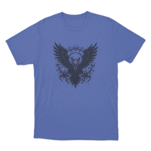 Dark Eagle And Skulls Unisex T Shirt Blue