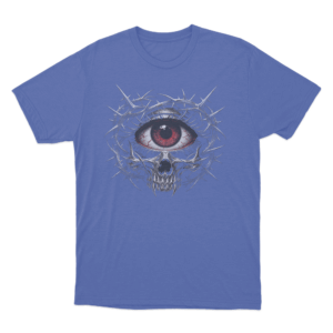 Dark Gothic Face Mirror Print Unisex T Shirt Blue