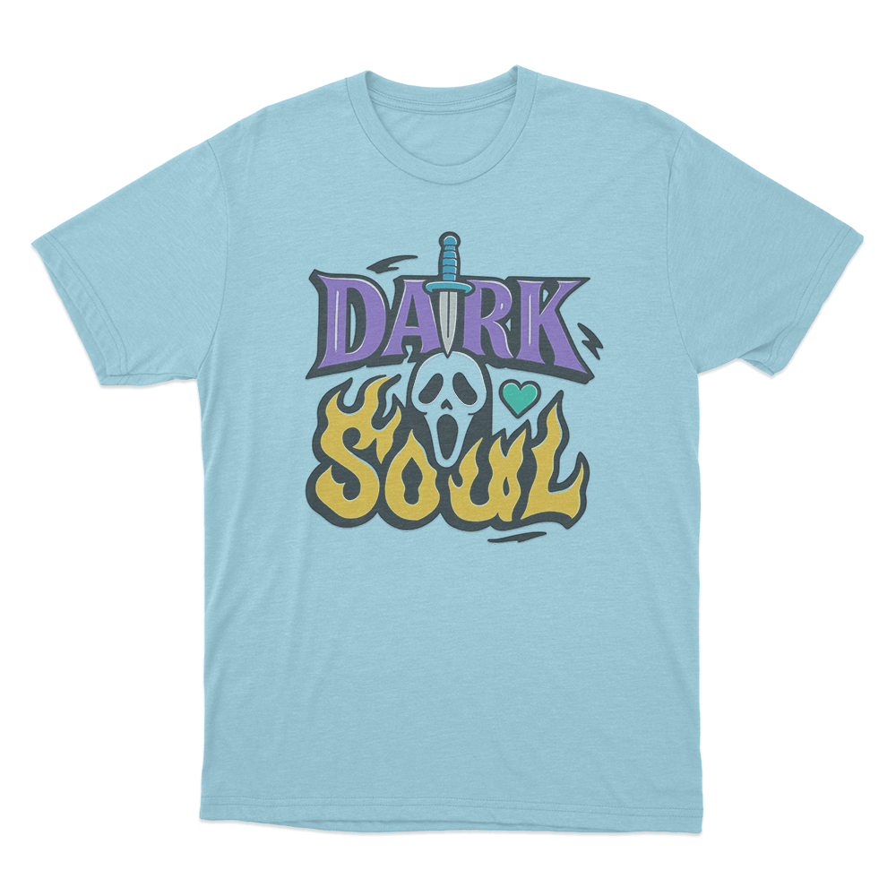 Dark Soul Flame Unisex T Shirt Sky Blue Dark Soul Flame Unisex T Shirt Sky Blue