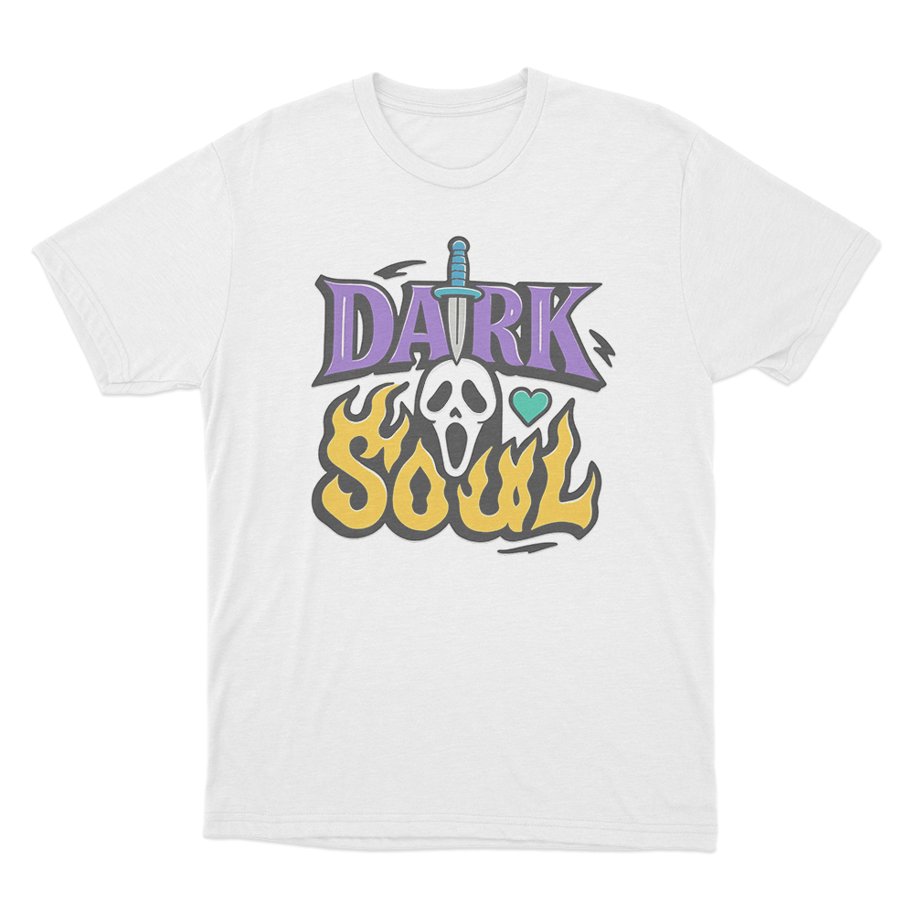 Dark Soul Flame Unisex T Shirt White Dark Soul Flame Unisex T Shirt White