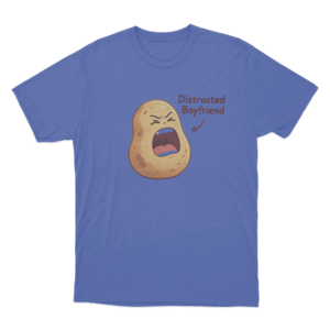 Distracted Boyfriend Potato Print Unisex T Shirt Blue