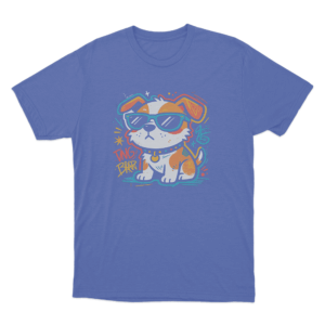 Dog Graffiti Art Print Unisex T Shirt Blue