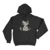 Grunge Cat Silhouette Unisex Hoodie Black
