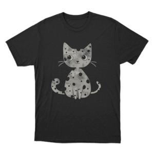 Grunge Cat Silhouette Unisex T Shirt Black