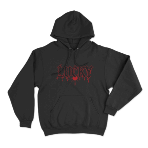 Lucky Blood Gothic Print Unisex Hoodie Black