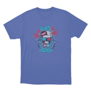 Red Evil Eye Skull Print Unisex T Shirt Blue