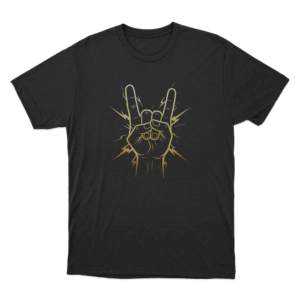 Rock On Hand Sign Unisex T Shirt Black