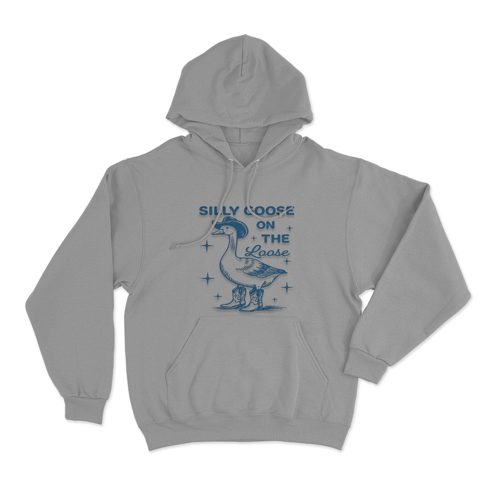 Silly Goose On The Loose Unisex Hoodie Grey Silly Goose On The Loose Unisex Hoodie Grey