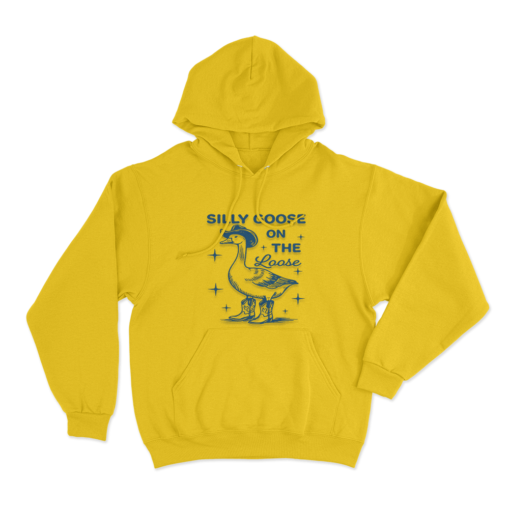 Silly Goose On The Loose Unisex Hoodie Yellow Silly Goose On The Loose Unisex Hoodie Yellow