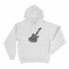 Skeleton Electric Guitar Unisex Hoodie White