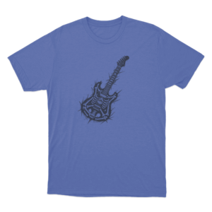 Skeleton Electric Guitar Unisex T Shirt Blue