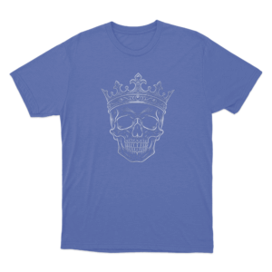 Skull With Crown Unisex T Shirt Blue