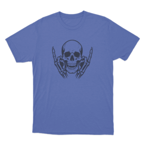 Skull With Middle Fingers Unisex T Shirt Blue