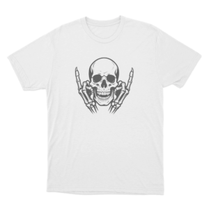 Skull With Middle Fingers Unisex T Shirt White