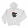 Tattooed Skeleton Cat Unisex Hoodie White