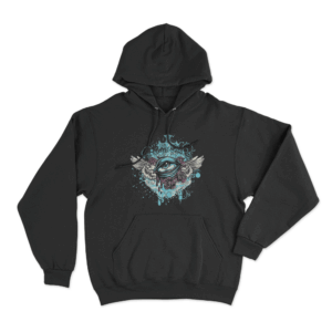 Winged Eye And Roses Tattoo Print Unisex Hoodie Black