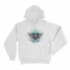 Winged Eye And Roses Tattoo Print Unisex Hoodie White