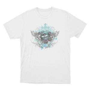 Winged Eye And Roses Tattoo Print Unisex T Shirt White