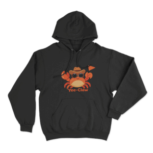Yee Claw Cowboy Crab Unisex Hoodie Black