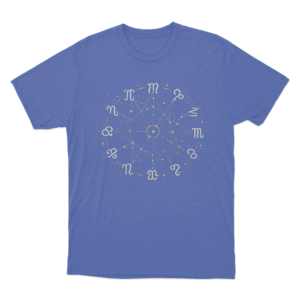 Zodiac Wheel Chart Unisex T Shirt Blue