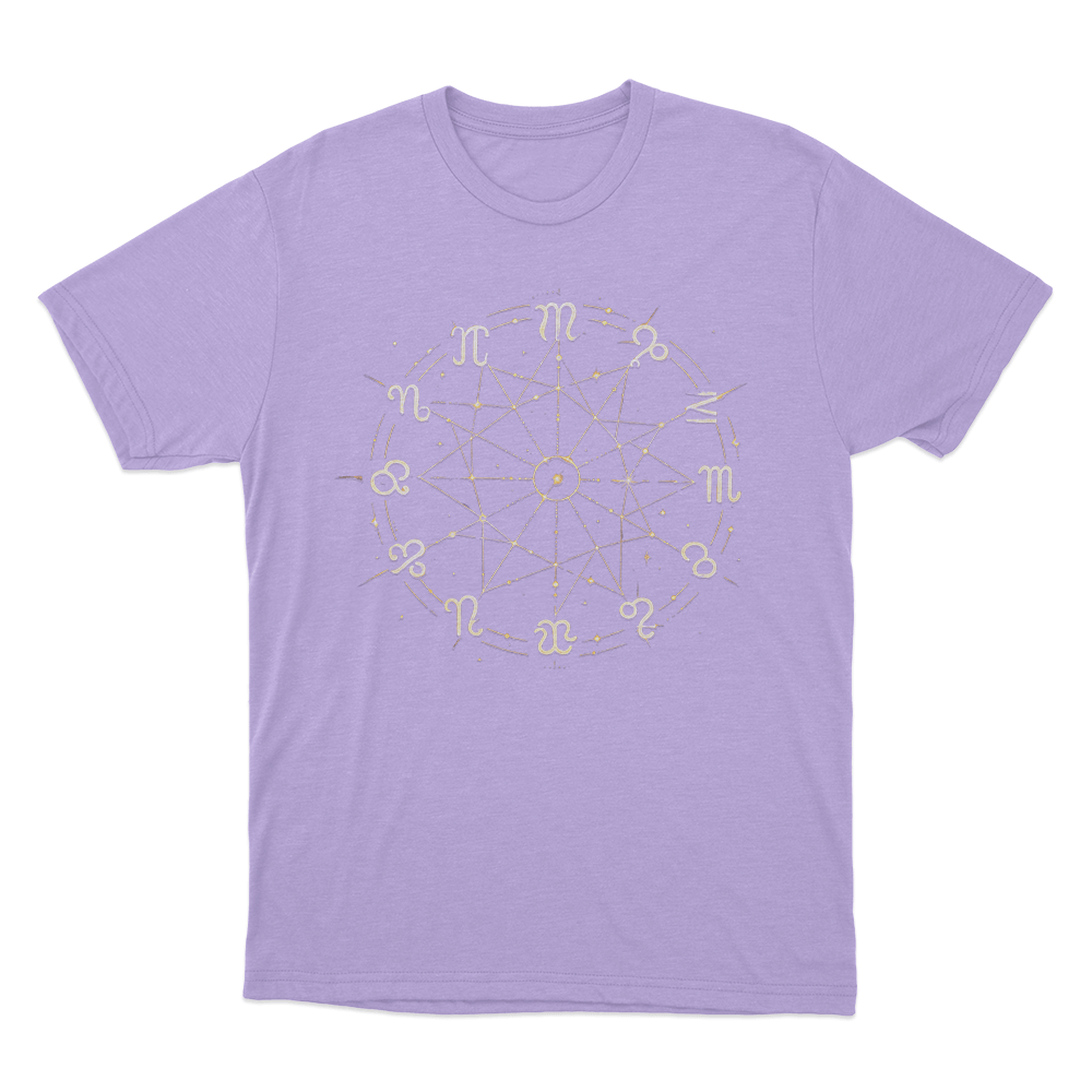 Zodiac Wheel Chart Unisex T Shirt Purple Zodiac Wheel Chart Unisex T Shirt Purple